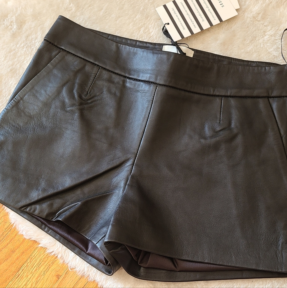 Sezane Black Leather Shorts - Picture 4 of 9